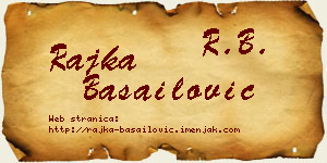 Rajka Basailović vizit kartica